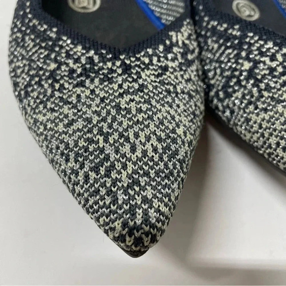 Rothy's Retired Limited Edition Slate Sparkly Metallic The Point Flats Size 7 - Picture 3 of 6